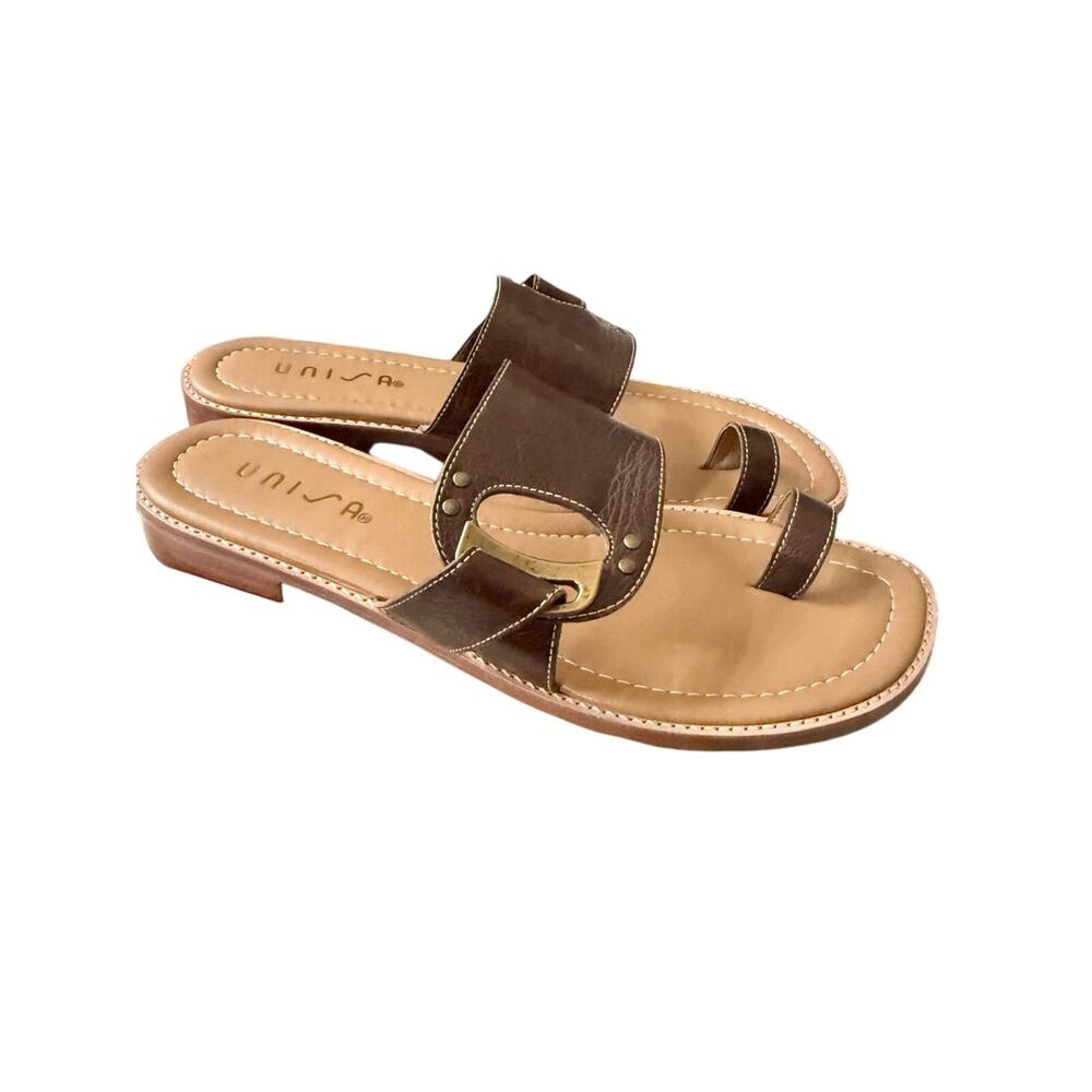 Unisa Brown Leather Sandals Shoes Women’s 38 7.5